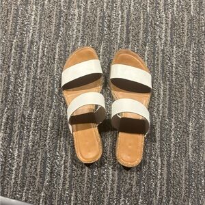 Sun + Stone White and Tan Minimalist Sandals